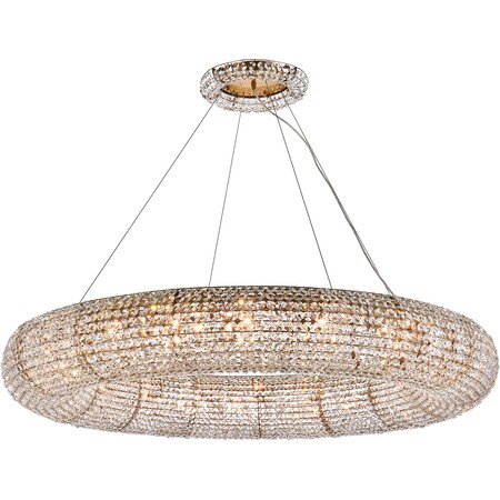 Elegant Lighting Paris 20 Light Brass Chandelier Clear Royal Cut Crystal 2114G52G/RC